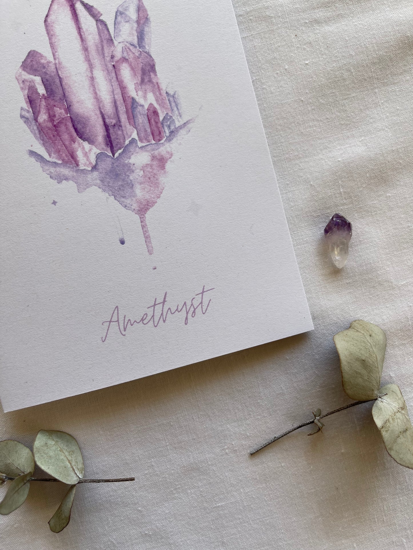 Amethyst Crystal Blank Greeting Card