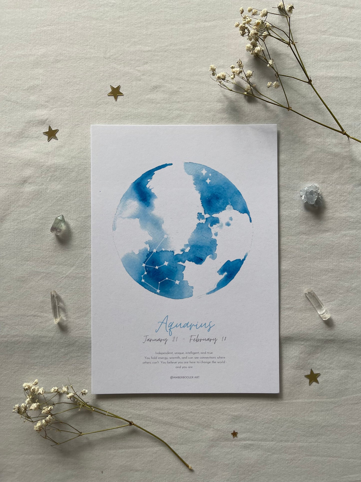 Zodiac Aquarius Art Print