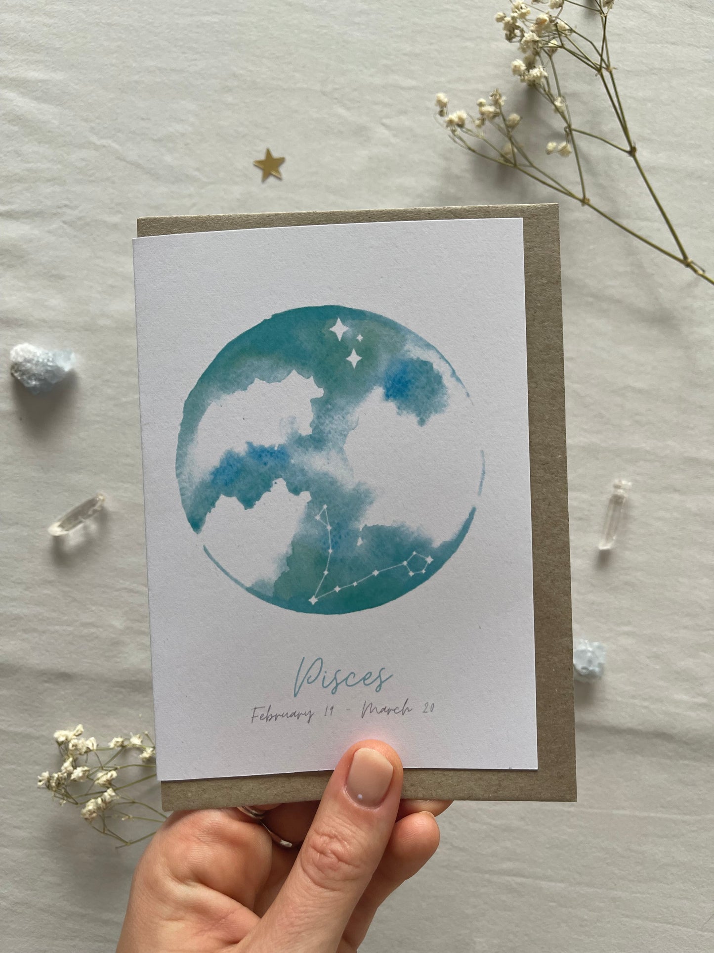 Zodiac Pisces Greeting Card