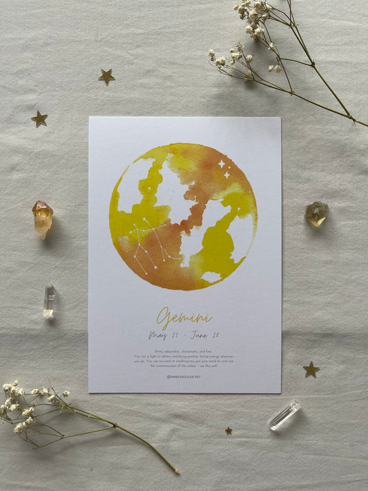Zodiac Gemini Art Print