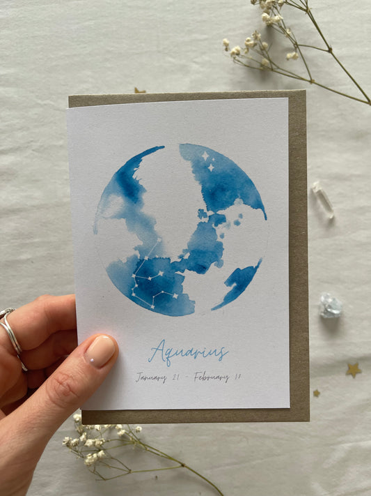Zodiac Aquarius Greeting Card