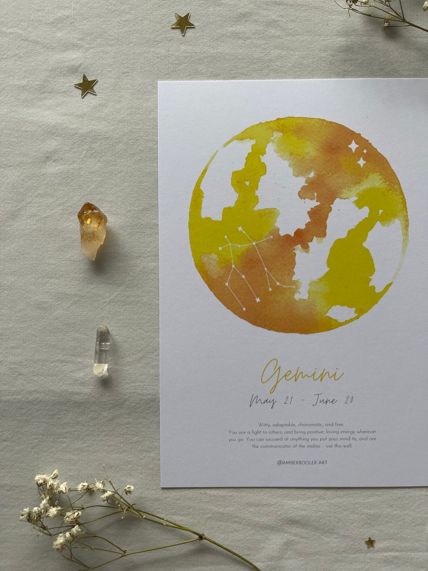 Zodiac Gemini Art Print