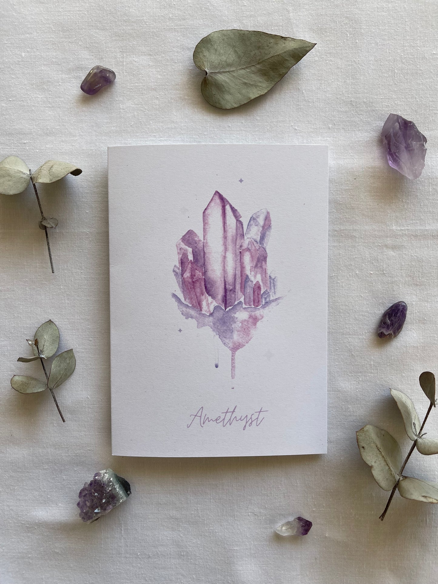 Amethyst Crystal Blank Greeting Card