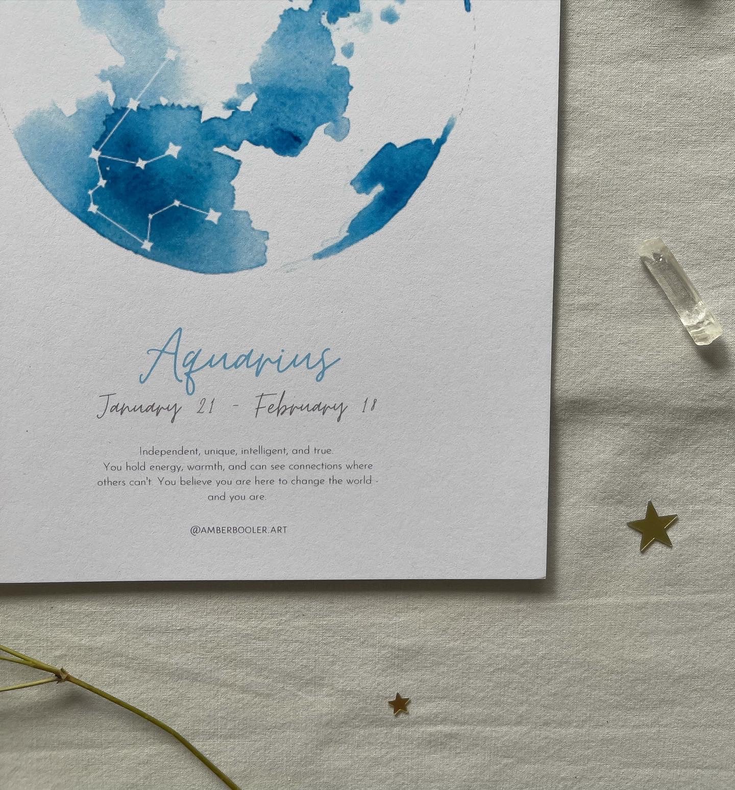 Zodiac Aquarius Art Print