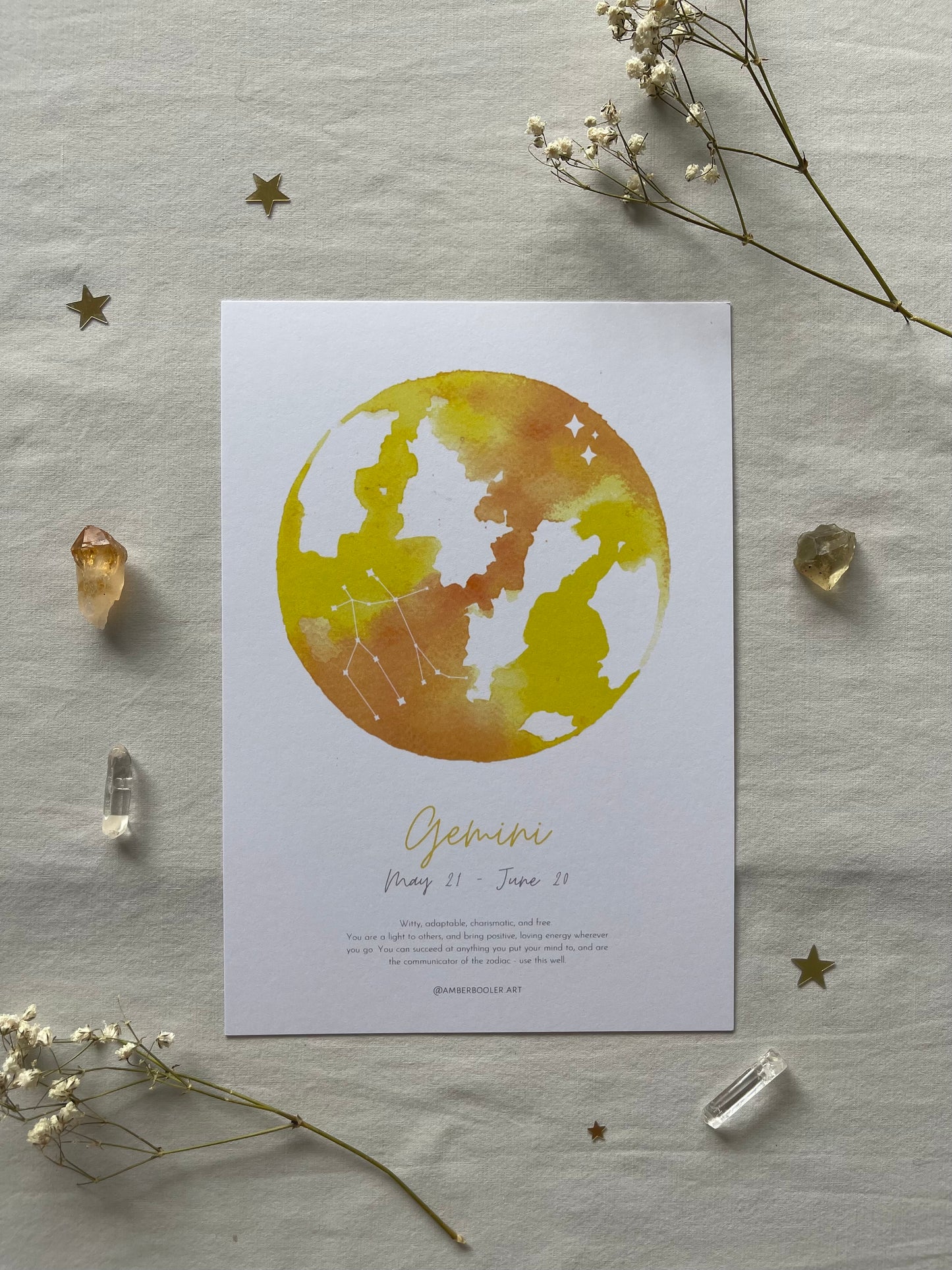 Zodiac Gemini Art Print