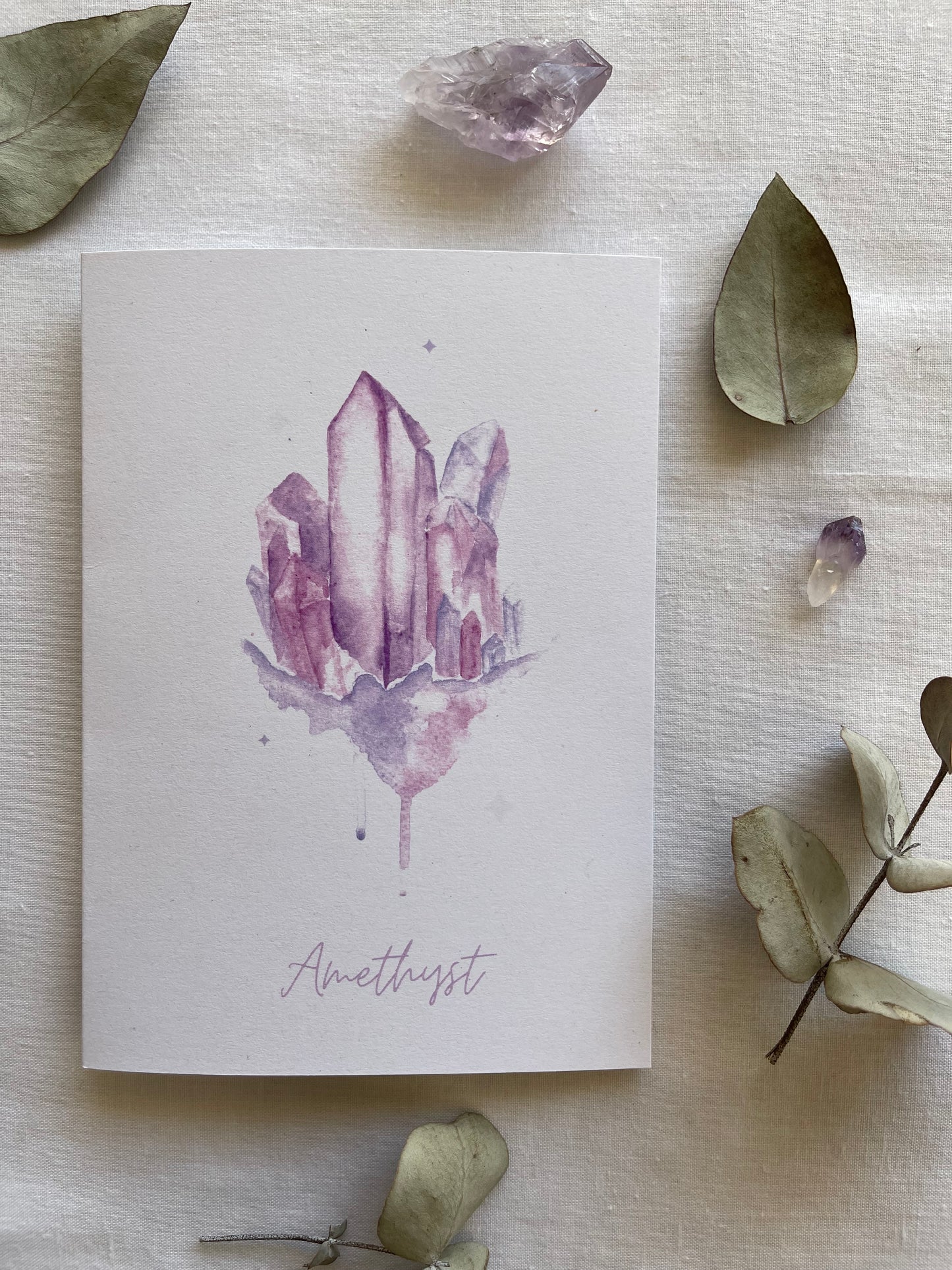 Amethyst Crystal Blank Greeting Card