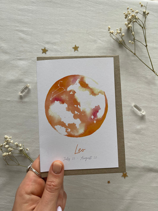 Zodiac Leo Greeting Card