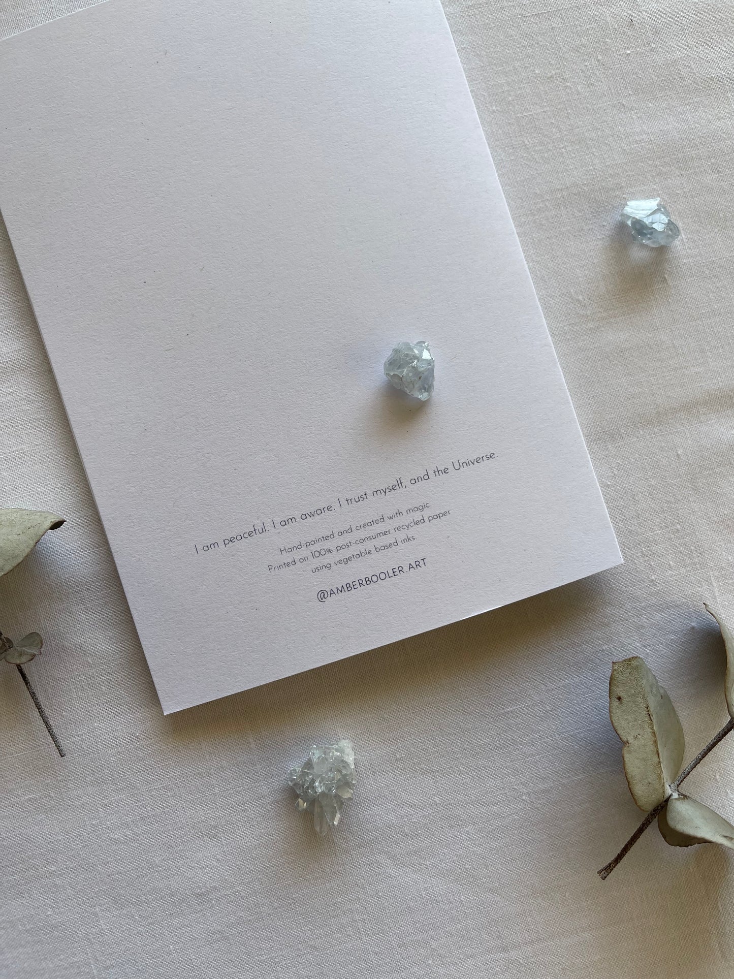 Celestite Crystal Blank Greeting Card