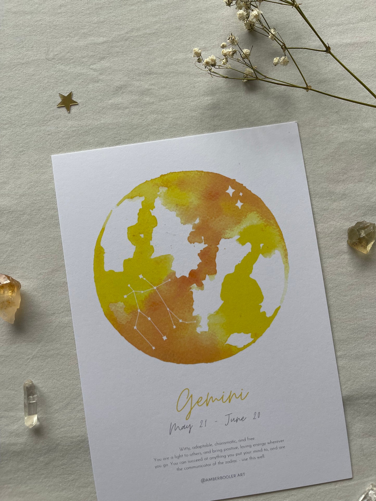Zodiac Gemini Art Print