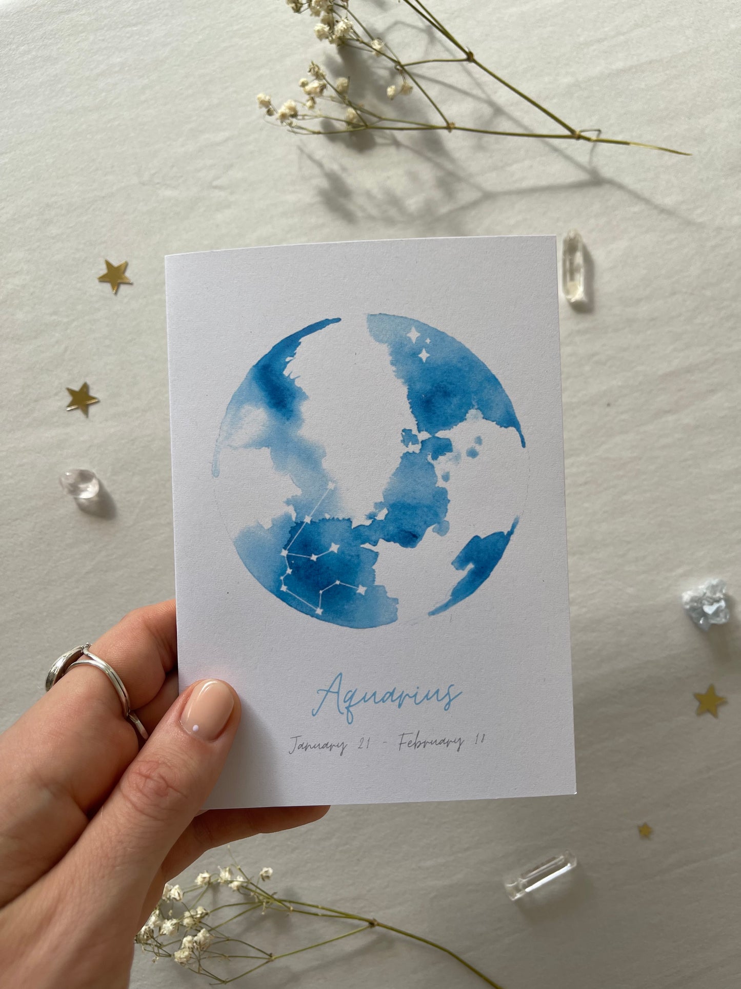 Zodiac Aquarius Greeting Card