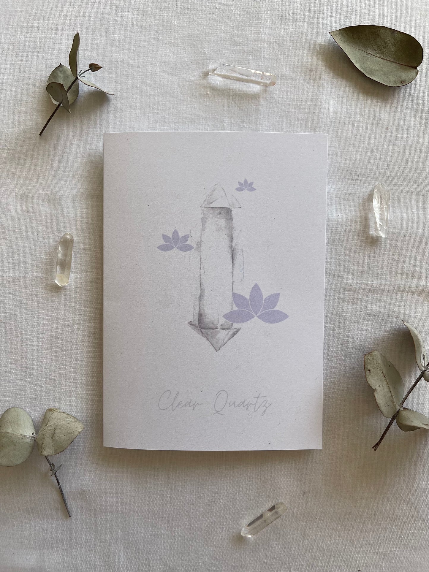 Clear Quartz Crystal Blank Greeting Card