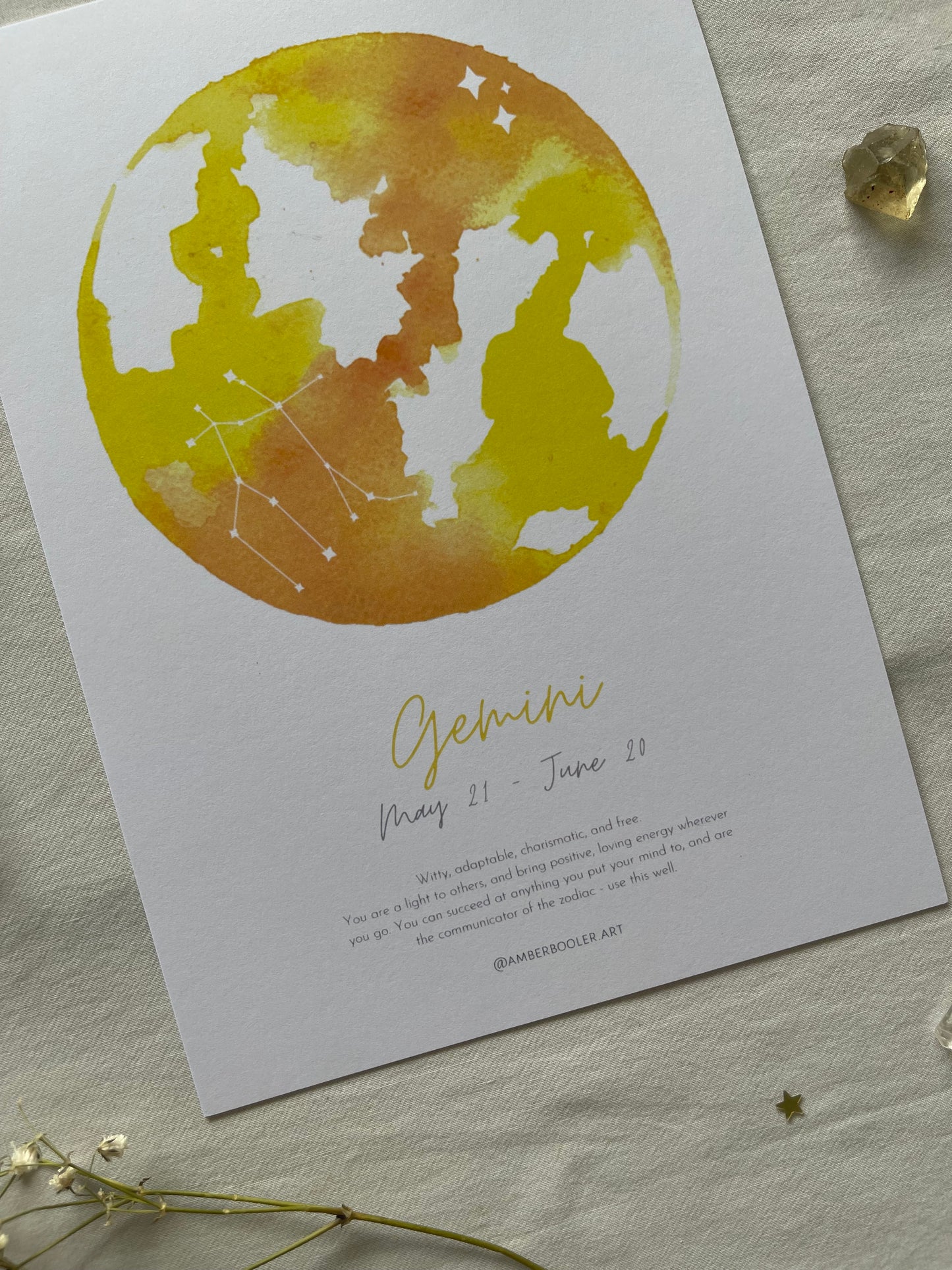 Zodiac Gemini Art Print