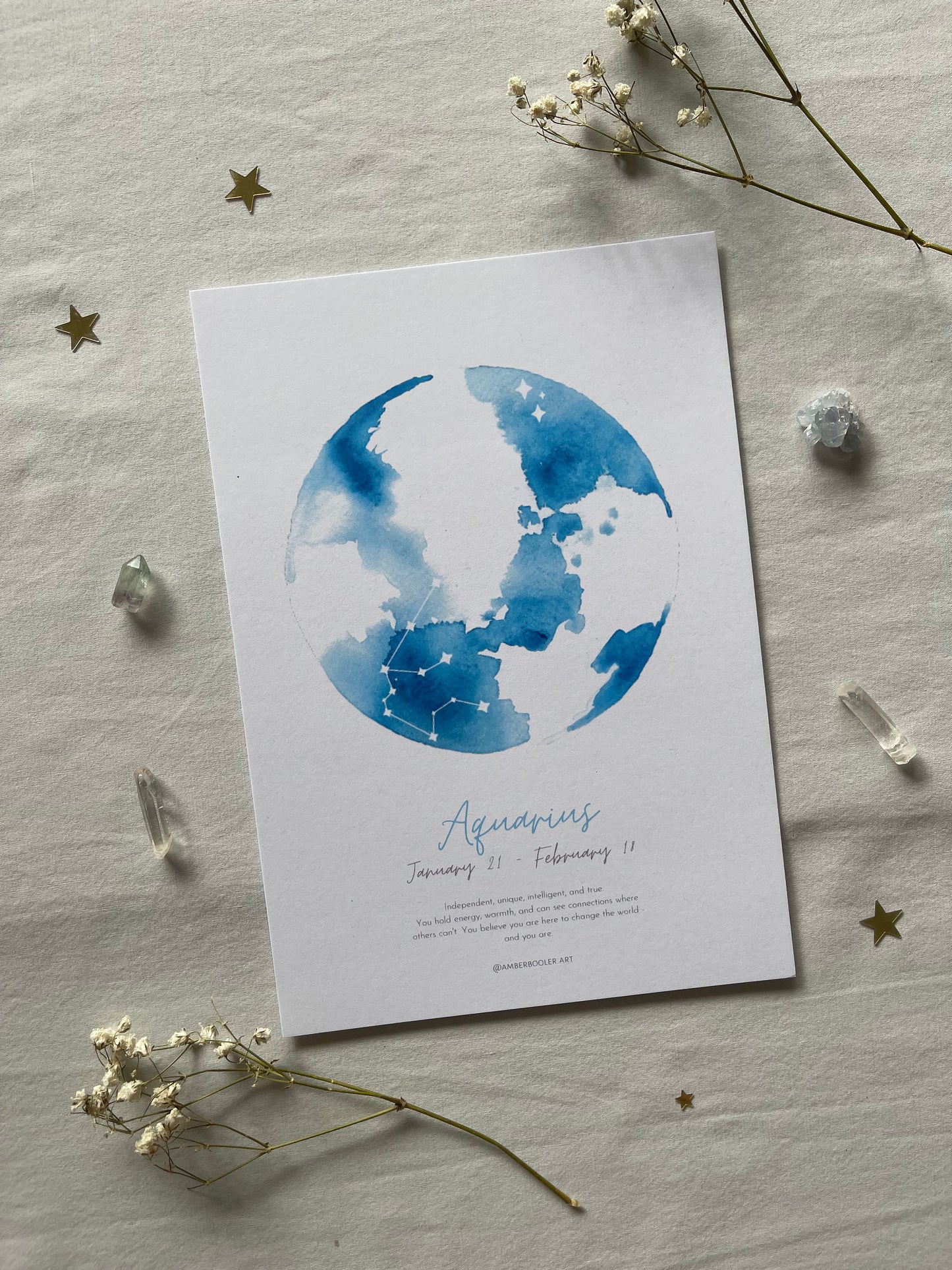 Zodiac Aquarius Art Print